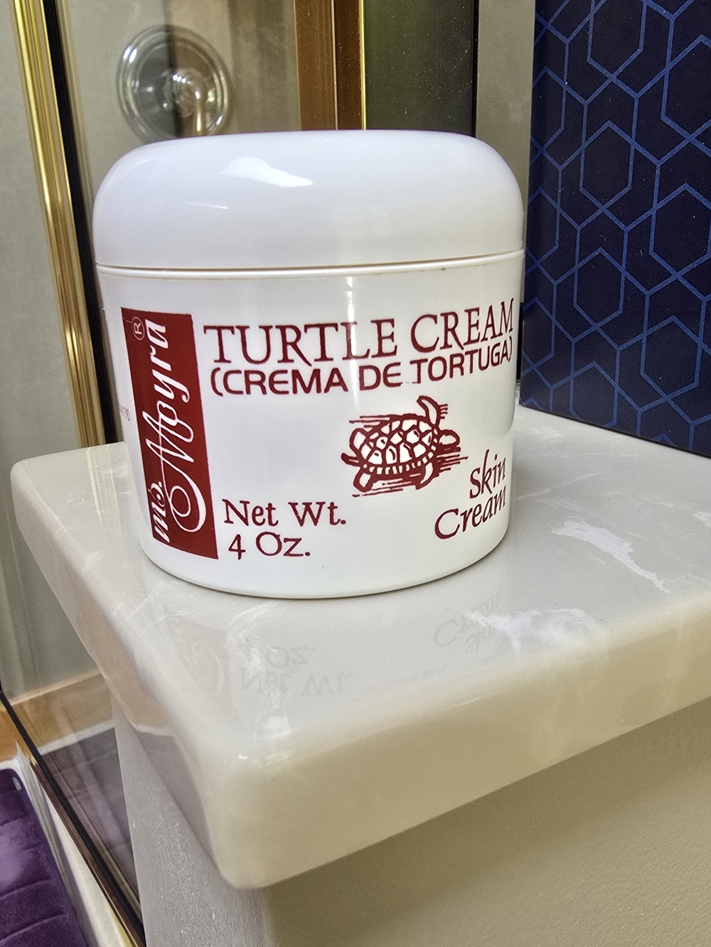 Ms. MOYRA'S  White Jar Turtle Cream Skin Cream with Red Label, 4oz